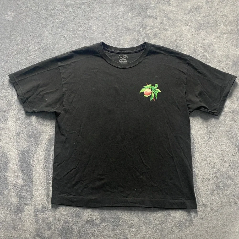 Call Your Mother Georgia Peaches T-Shirt Mens Medium Graphic Black Cotton Tee